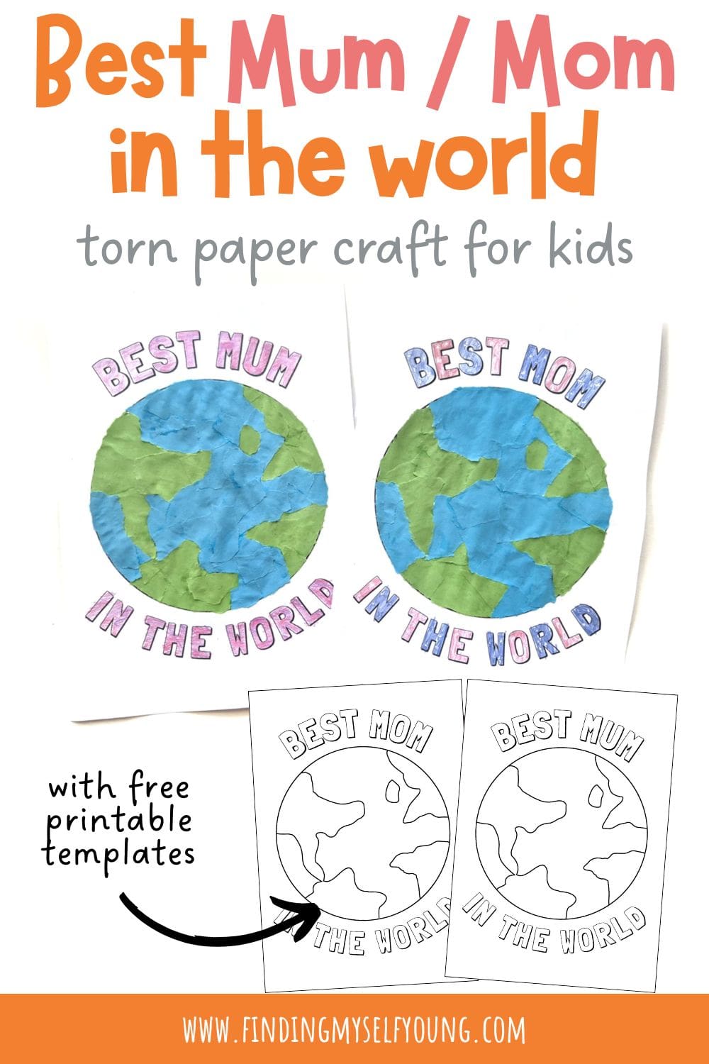 best mom in the world torn paper craft for kids